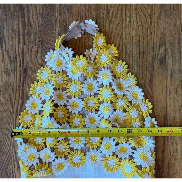 Vintage Lilli Diamond California White Daisy Bodice Maxi Dress  Women's Sz Small - Picture 11 of 12